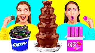 Chocolate Fountain Fondue Challenge | Tasty Kitchen Hacks by Fun Teen