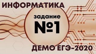 Решение задания №1. Демо ЕГЭ по информатике - 2020