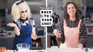 Trixie Mattel Tries to Keep Up with a Professional Chef | Back-to-Back Chef | Bon Appétit