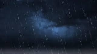 Rain sound and  thunder effect background video hd- Night Sky