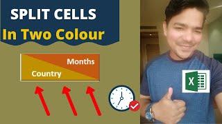 Split Cell in two colors in Excel | Hindi|