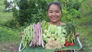 ប្រហុកបន្លែស្រស់ Vegetables With Fish Paste Chopped | SIS Cooking TV