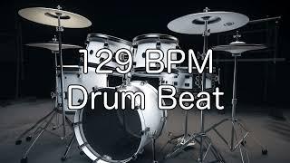 129 BPM Rock Drum Beat for Musical Practise