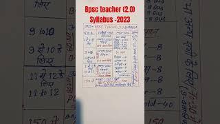 BPSC teacher 2.0 #bpscteacherexam2023 #bpscteachers2.0 #bpscteacherssyllabus