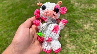 Loomigurumi Strawberry Cow Tutorial ~ Rainbow Loom