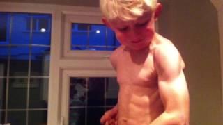 7 Year old Super Strong Muscle Kid Karate champion and ripped