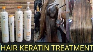 How to do Gk Hair Keratin Treatment Step by Step Salon Demo in Hindi