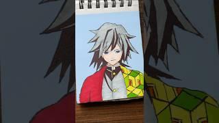 Drawing giyu tomioka || demon slayer character drawing || anime drawing | #shorts #art