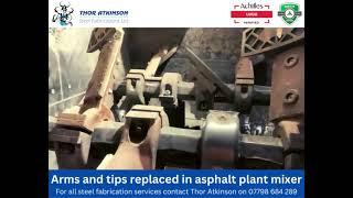 Hethrow asphalt plant arms and tips replaced in mixer