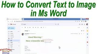 How to Convert Text to Image in Ms Word