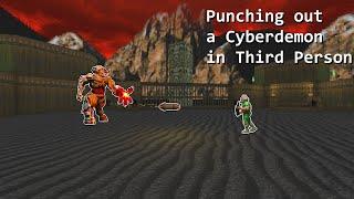 Punching out a Cyberdemon in Third Person