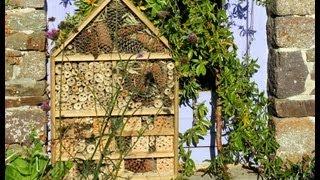 Home-made Deluxe Insect Hotel from repurposed wood. Hôtel à insectes - de luxe. Hotel de insectos.