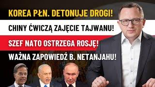 Szef NATO Ostrzega ROSJĘ! Chiny Ćwiczą Zajęcie Tajwanu! Korea Płn. DETONUJE Drogi! Protesty w USA!