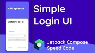 Jetpack Compose Login Screen | jetpack compose login ui code | Codeplayon