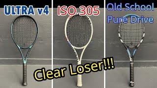 Wilson Ultra 100 v4 vs Technifibre ISO 305 vs Pure Drive Which one FEELS BEST | Tennis racket review