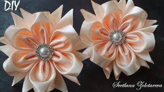 Цветы из атласной ленты КанзашиTutorial Simple Sweet Flower Svetlana Zolotareva