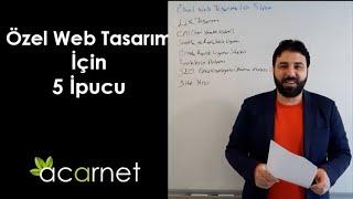 Özel Web Tasarım İçin 5 İpucu