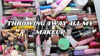 HUGE 2024 MAKEUP DECLUTTER - LIPSTICKS, EYEBROW PENCILS AND MASCARAS!