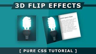 3D Flip Hover Effects - CSS3 Hover Effects - Pure Html CSS 3D Flipping Image - Html5 CSS3 Tutorial