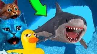 ТРОЛЛИНГ ГИГАНТСКОЙ АКУЛЫ МЕГАЛОДОН В РОБЛОКС SHARKBITE IN ROBLOX КОТЁНОК ЛАЙК И КОТИК ИГРОМАН