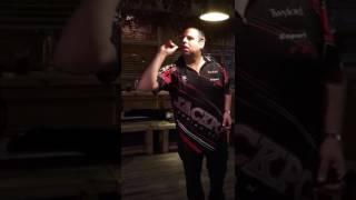 ADRIAN LEWIS TRIES OUT NEW LEWIS PIXEL DARTS