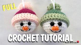 Free Snowman Head Baubles Crochet Pattern Tutorial (Hooked On Patterns)