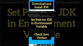 Download and Install JDK | Set Path for JDK in Environment Variables | Check Java Version in CMD