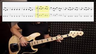 Talking Heads - Psycho Killer (bass cover with tabs in video)