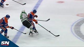 Oilers' Jake Walman Delivers Massive Open-Ice Hit On Mikko Rantanen