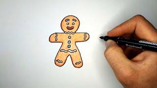 Как нарисовать Пряничного человечка | how to draw a gingerbread man