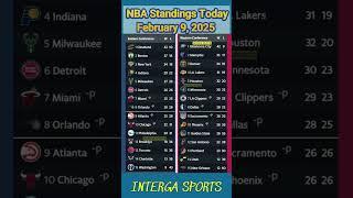 @NBA  Standings Today February 9, 2025 #nba  #shorts