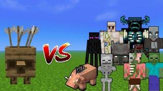 Wood Golem VS All Mobs in Minecraft