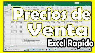 Como Calcular el precio de venta de un producto en Excel Gratis paso a paso