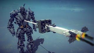 Megatron Destroyed by Improved Tandem Charge Shrapnel Missile | Besiege