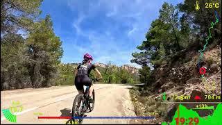 60 minute Sunshine Indoor Cycling Workout Siurana Priorat Speed Display 4K Video