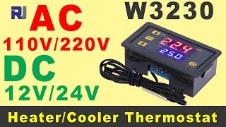 How to use W3230 Thermostat Heat and Cold Relay Controller AC DC 12V/24V/120/220V P1 to P8