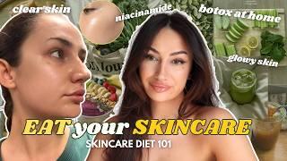 how to EAT & drink your SKINCARE - Full GUIDE on eating skin healthy FOODbotox, clear/glowy skin..