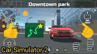 How to complete Downtown park race mission || Car Simulator 2 || oppana games