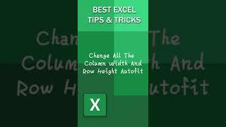 How To Autofit All The Column Width And Row Height In Excel #Shorts