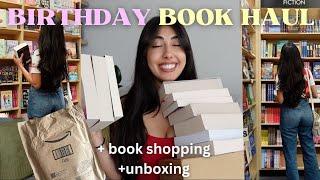 birthday book haul (book shopping + unboxing)