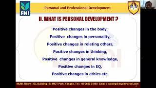 Personal & Professional Development Seminar provided by Prof. U Aye Kyaw