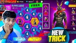 How To Get New RED BUNNY Bundle FREE || Free Fire New Bunny Ring Event Spin || FireEyes Gaming