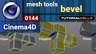 0144. bevel tool ( mesh menu ) in cinema 4d