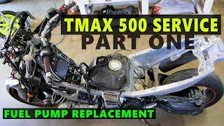 Yamaha TMAX Major Service : Part 1 : Body Panel Removal & Fuel Pump Replacement To Fix TMAX Fever