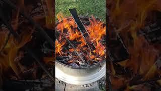 Burning sticks from yards clean ups #countrymusic #yardcare #lawnwork #outdoorwork #fire