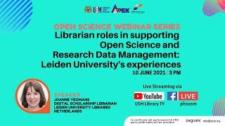 Librarian roles in supporting open science and research data management