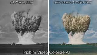 Colorized Footage : First Underwater Nuclear Explosion at Bikini Atoll - 1946 | AI Auto Colorized