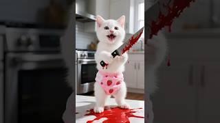  Kitten Covered In Red Sauce.... But It's Not What it Looks Like ! #shorts