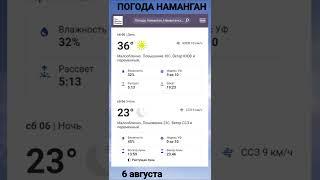 прогноз погоды Наманган | Namangan ob havo