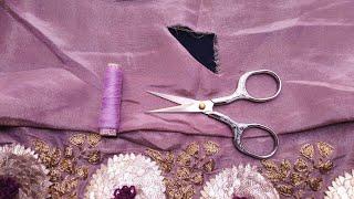 कटि फटी जरी साड़ी केसे रफू करें / how to repair zari saree part-1